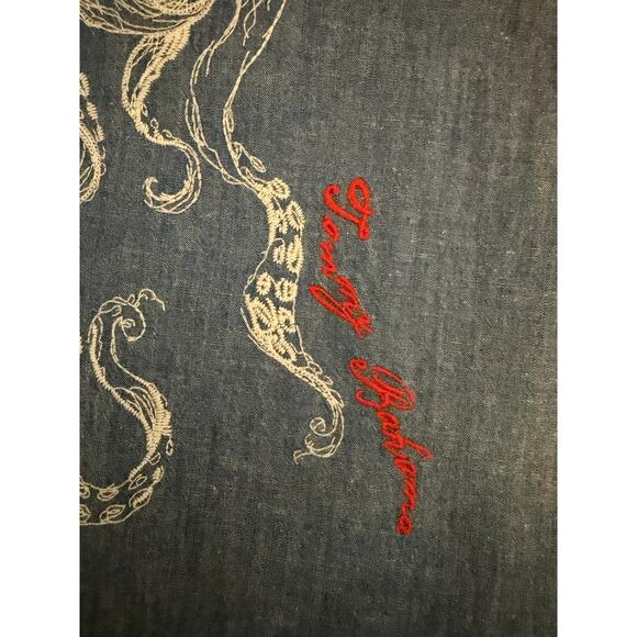 Tommy Bahama XXL Kraken Shirt Blue Chambray Linen Blend Button Up Eclectic Gpa - Picture 9 of 11